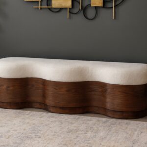 Savoy Velour Fur Fabric Upholstered Bench