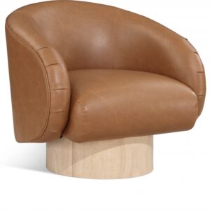Gibson Vegan Leather Upholstered Swivel Accent Chair