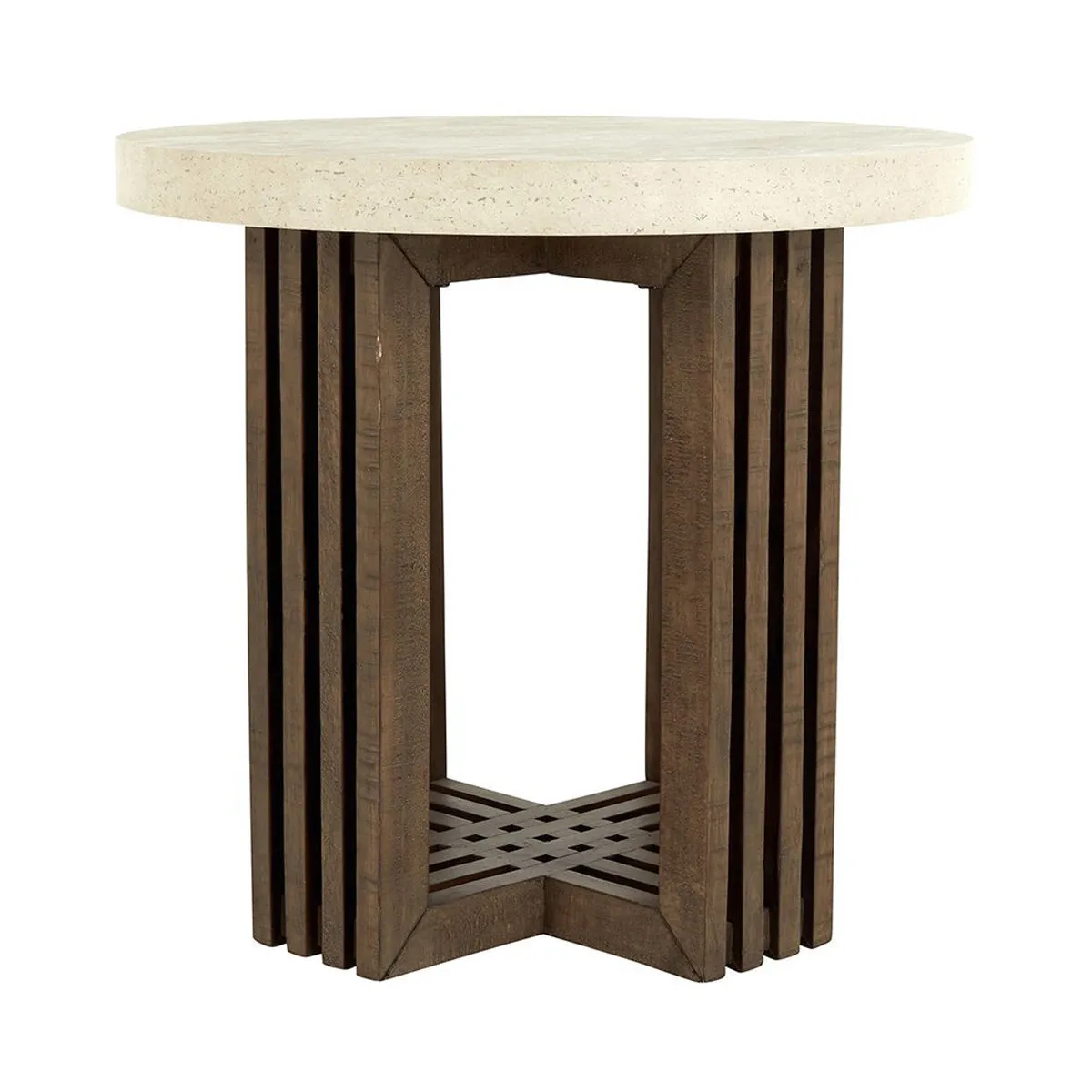 Aspen End Table - Antique White/Distressed Brown - Image 5