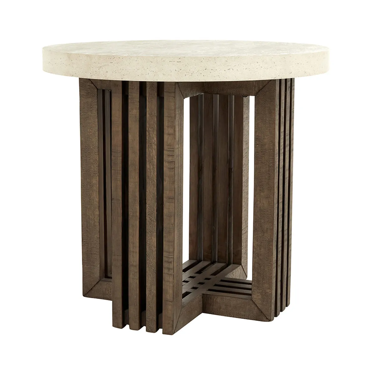 Aspen End Table - Antique White/Distressed Brown - Image 4