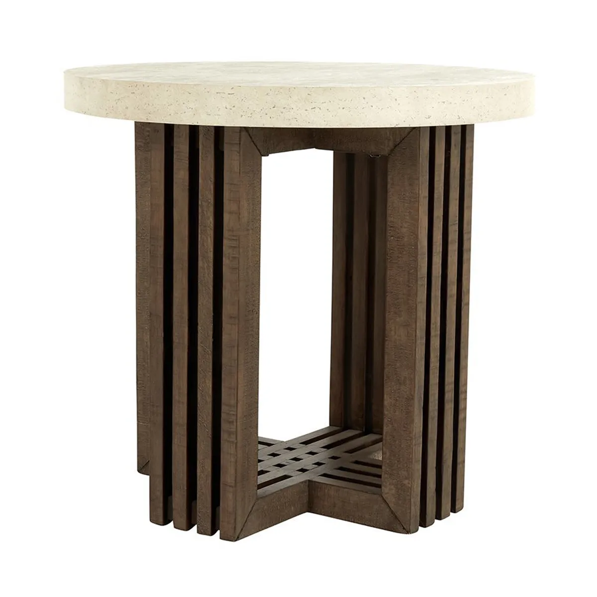 Aspen End Table - Antique White/Distressed Brown - Image 3