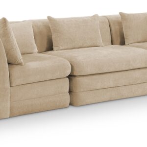 Stellar 114" Chenille Fabric Upholstered 3pc. Modular Sofa