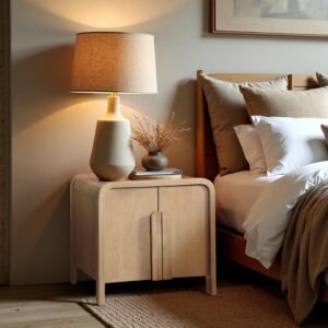 Harmony Oak Veneer And Solid Wood Nightstand