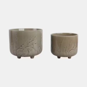 Garnettham Set Of 2 Green Planter 10 (In)